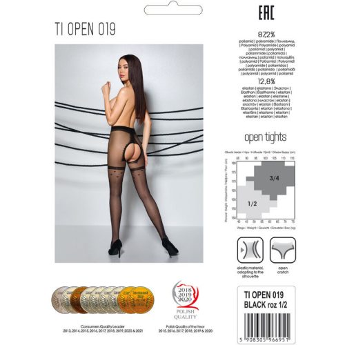 PASSION - TIOPEN 019 FEKETE HARISNYA 3/4 20 DEN