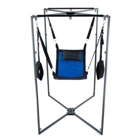   Kit Sling – prémium kék-fekete szövet hinta fekete kerettel