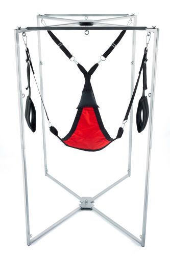 Kit Sling – piros-fekete háromszögű hám szürke kerettel