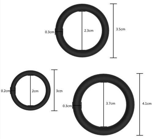 3 db fekete péniszhúzó gyűrű szett