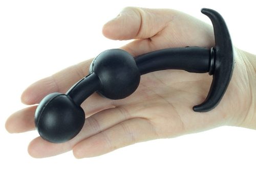 Vízálló felfújható anális plug golyókkal - 14 x 3 cm