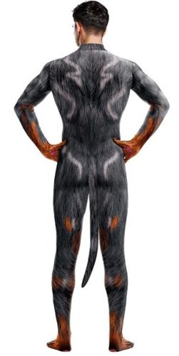 Fekete-Fényes cosplay overál - Sexy Wolf Man stílusban