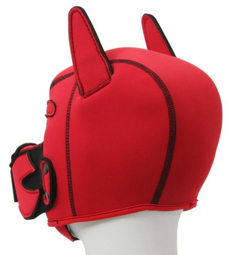 Puppy Fox – piros-fekete neoprén maszk érzéki játékokhoz