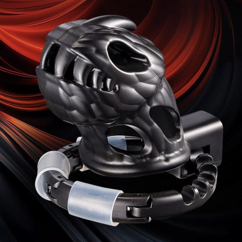 Dinocock Cage – prémium, fekete pénisz ketrec 10 x 3,7 cm