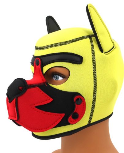 Puppy Fox – neopréna maszk sárga-piros színben