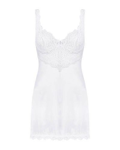 Amor Blanco underwire chemise & thong white   S/M